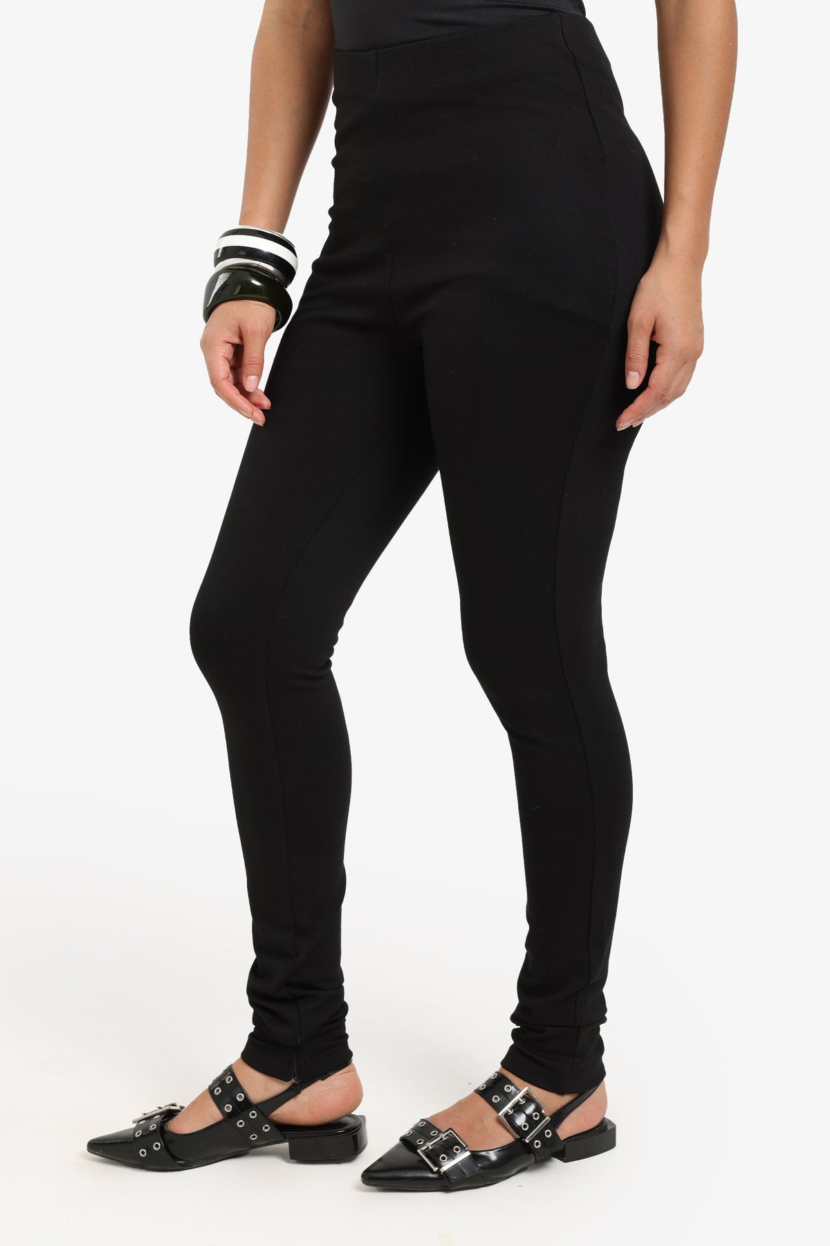 Black Zip-Hem Leggings