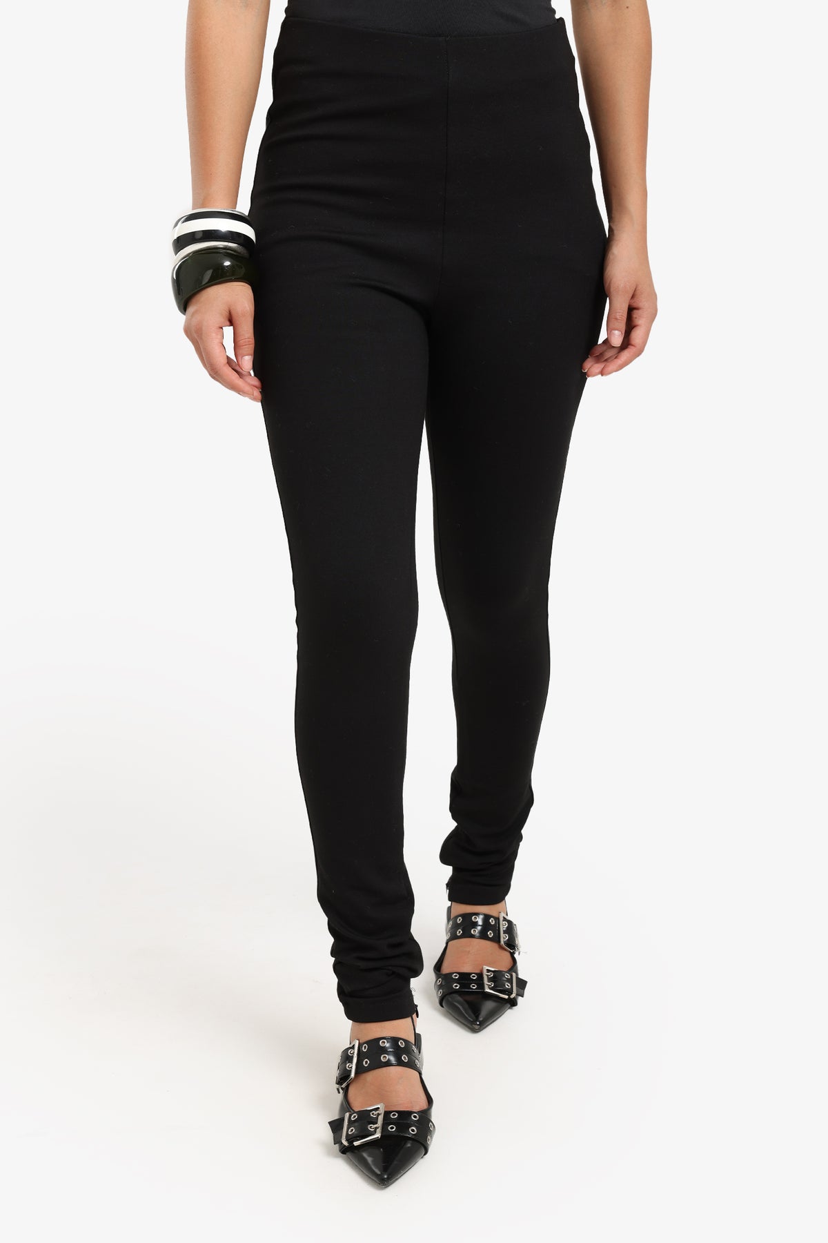 Black Zip-Hem Leggings
