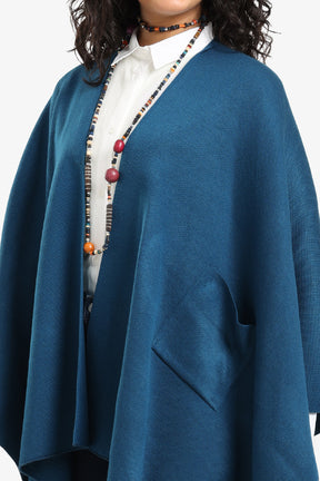 Knitted Poncho with Pockets