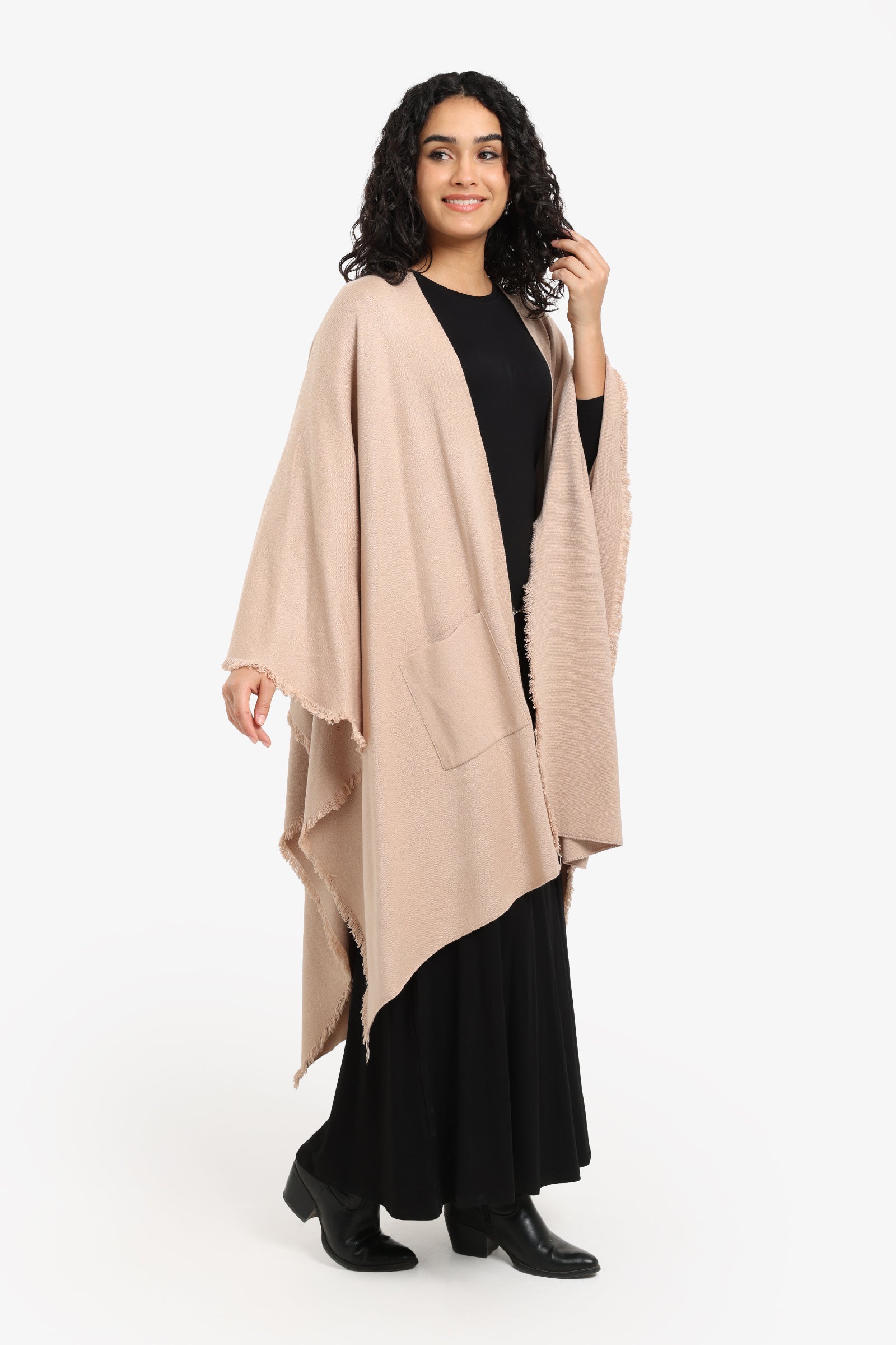 Fringe Trim Poncho