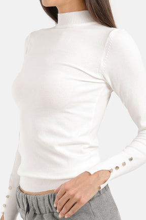 بلوفر أساسي بياقة عالية