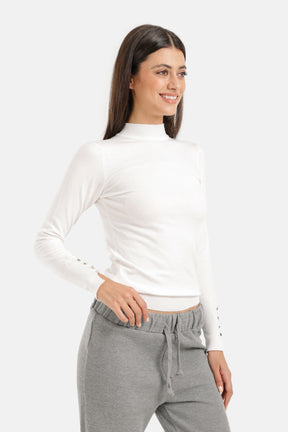 بلوفر أساسي بياقة عالية