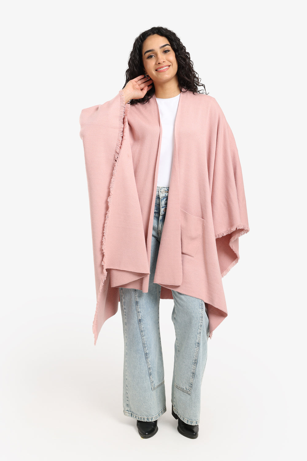 Fringe Trim Poncho