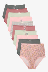Pack of 10 Colored Full Brief Panties