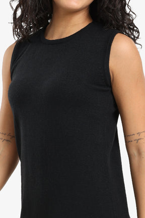 Dress with Ribbed Trim