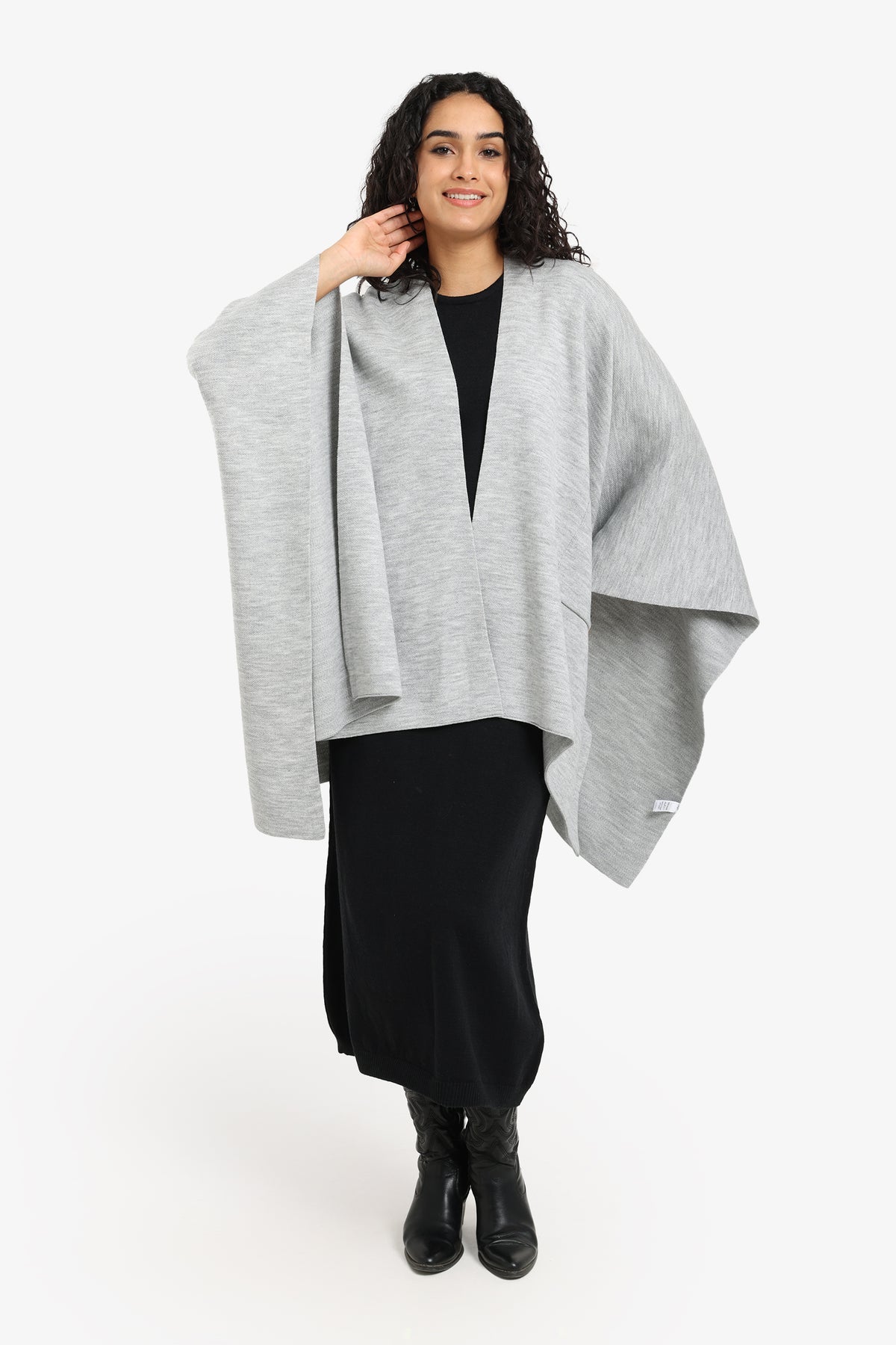 Knitted Poncho with Pockets