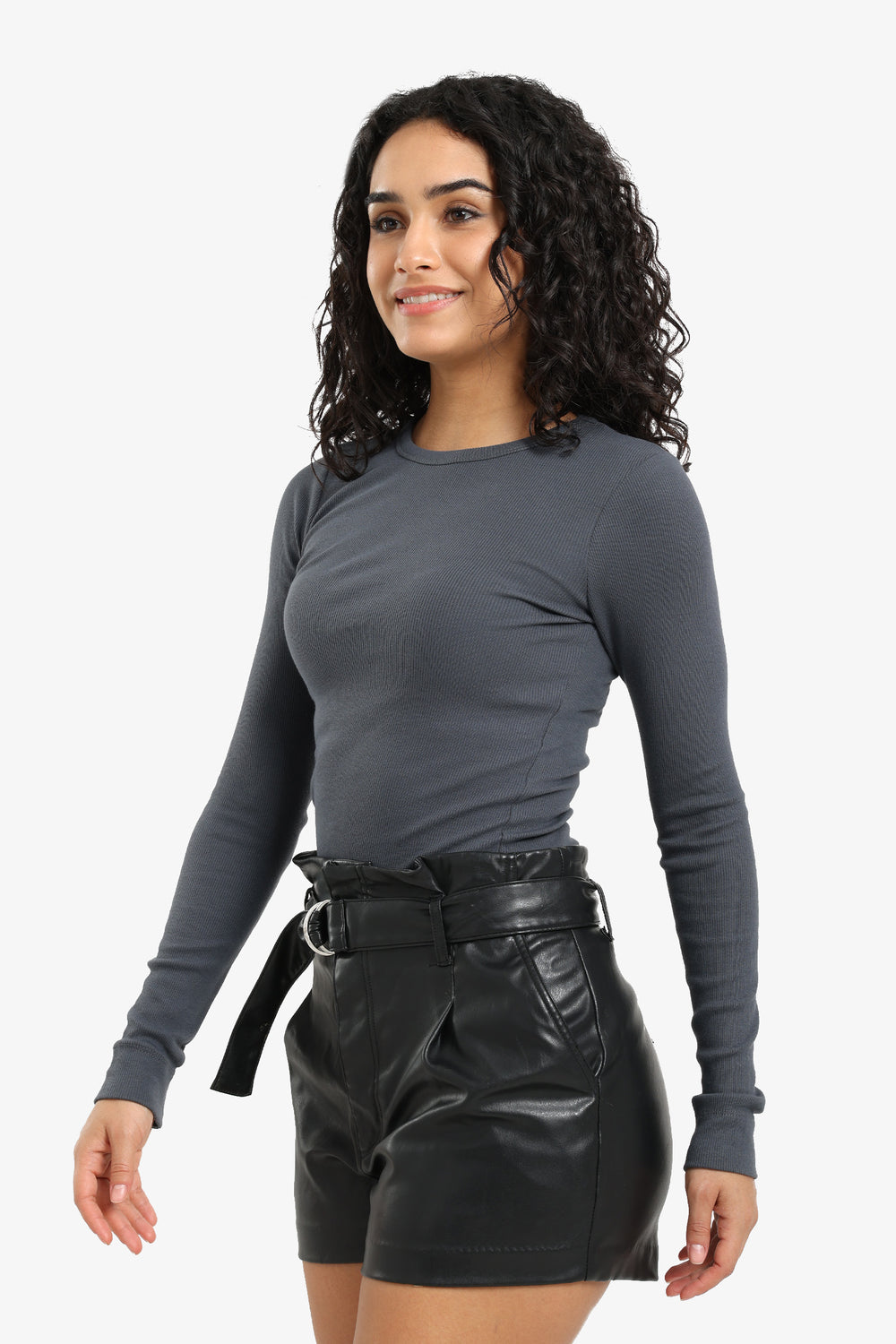 Ribbed Long Sleeves Top