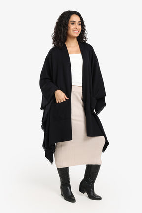 Fringe Trim Poncho