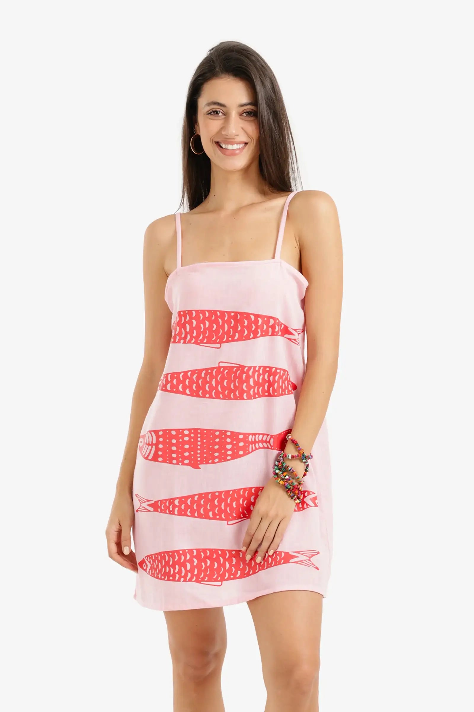 Fish Print Beach Dress