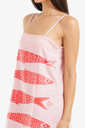 Fish Print Beach Dress