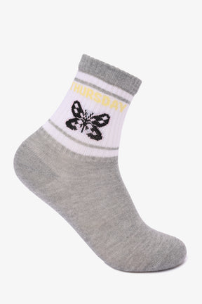 Girly Printed Cuff Socks - 7 Pairs