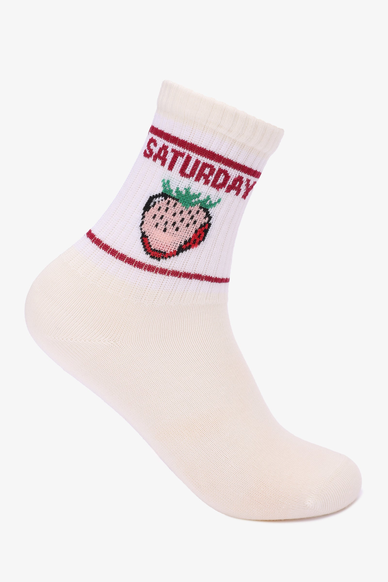 Girly Printed Cuff Socks - 7 Pairs