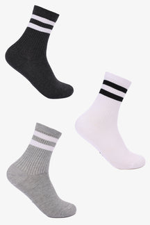 Contrast Stripes Socks - 3 Pairs