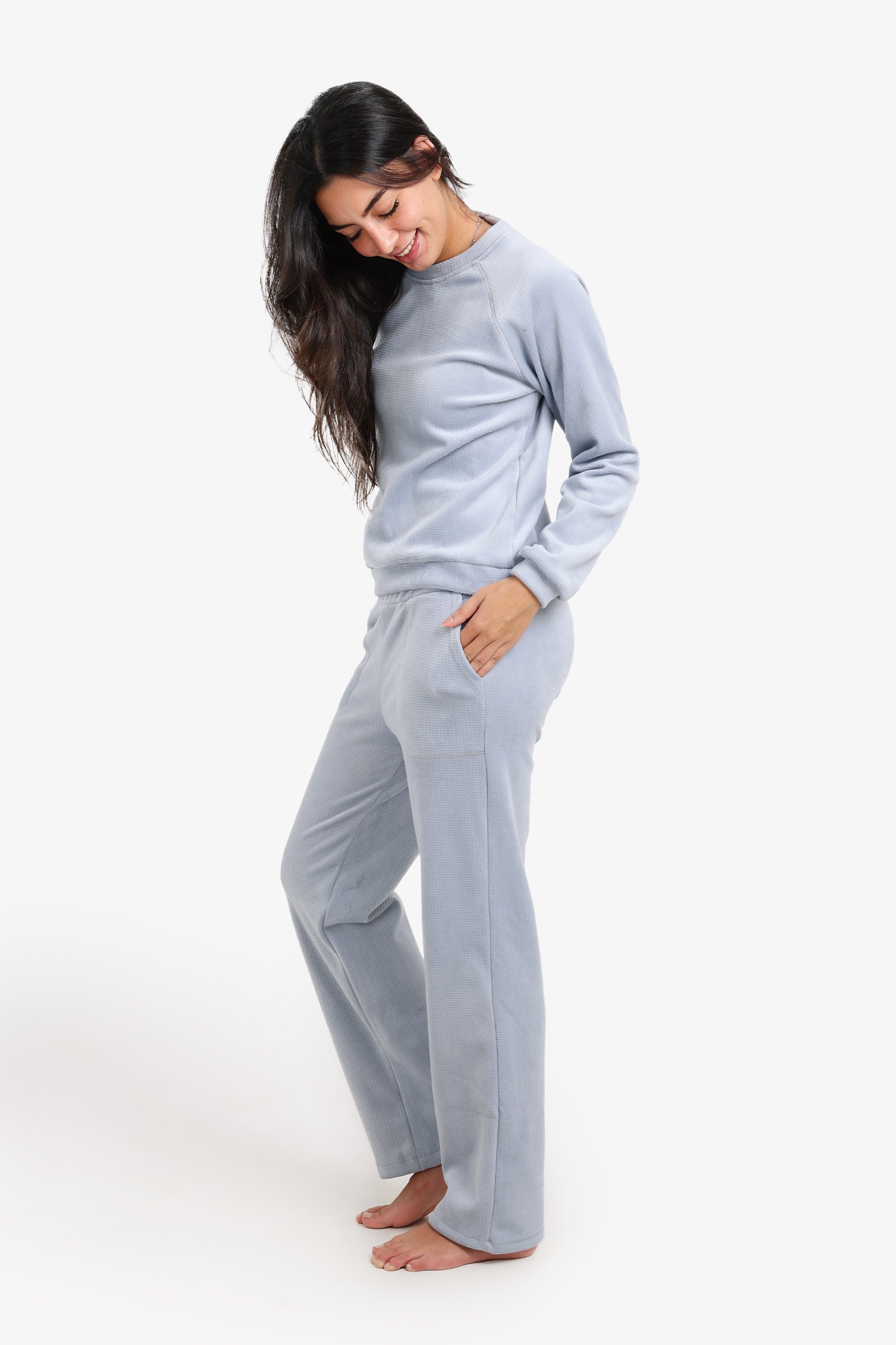 طقم بيجامة بنقشة بارزة