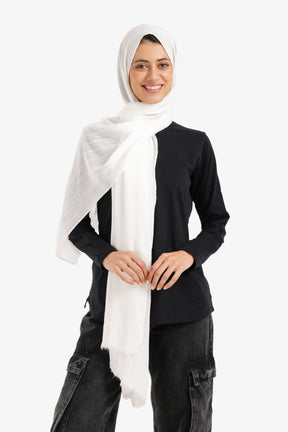 Textured Ribbed Cotton Scarf