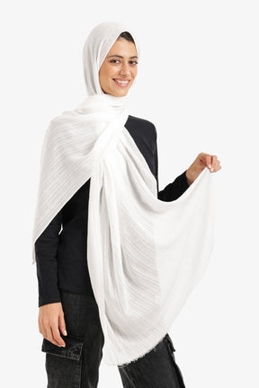 Textured Ribbed Cotton Scarf