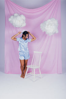 Blue Solid Pyjama Set