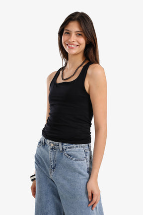 Sleek Solid Patterned Top