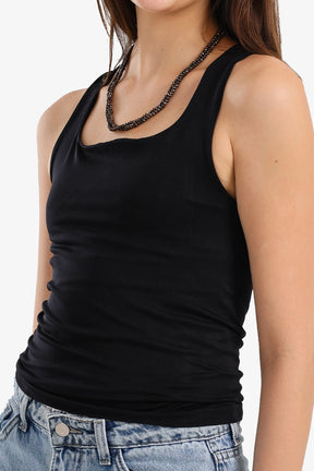 Sleek Solid Patterned Top