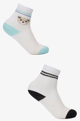Printed Ankle Socks - 2 Pairs