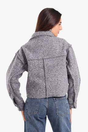 Cropped Fleece Zip-Up Jacket