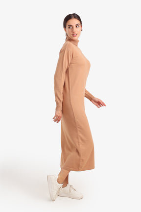 Knit Turtle Neck Midi Dress