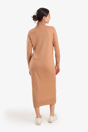 Knit Turtle Neck Midi Dress