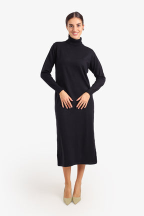 Knit Turtle Neck Midi Dress