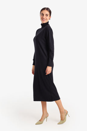 Knit Turtle Neck Midi Dress