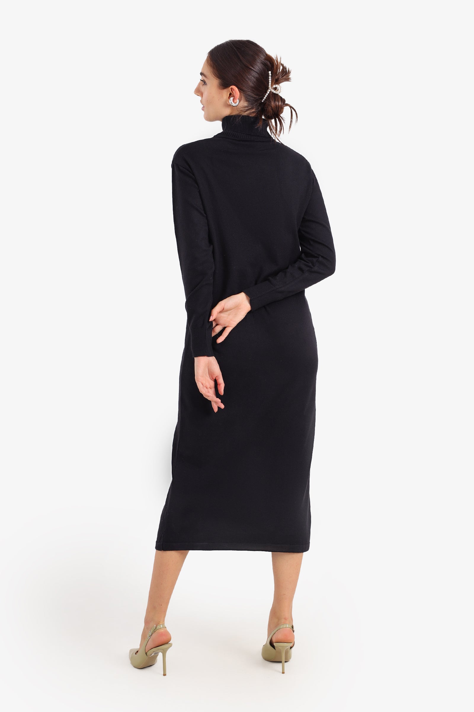 Knit Turtle Neck Midi Dress