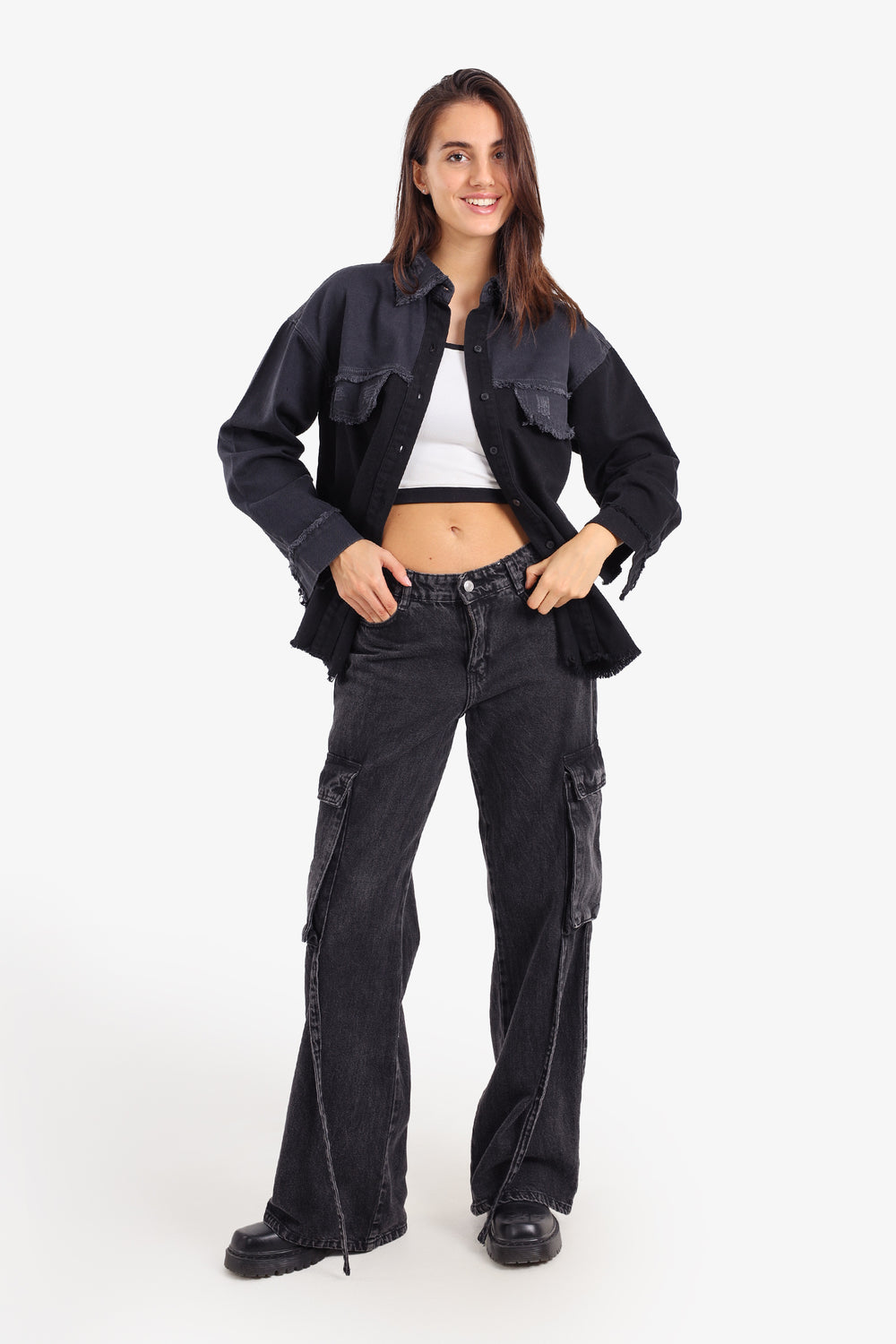 Two-Tone Denim Shirt