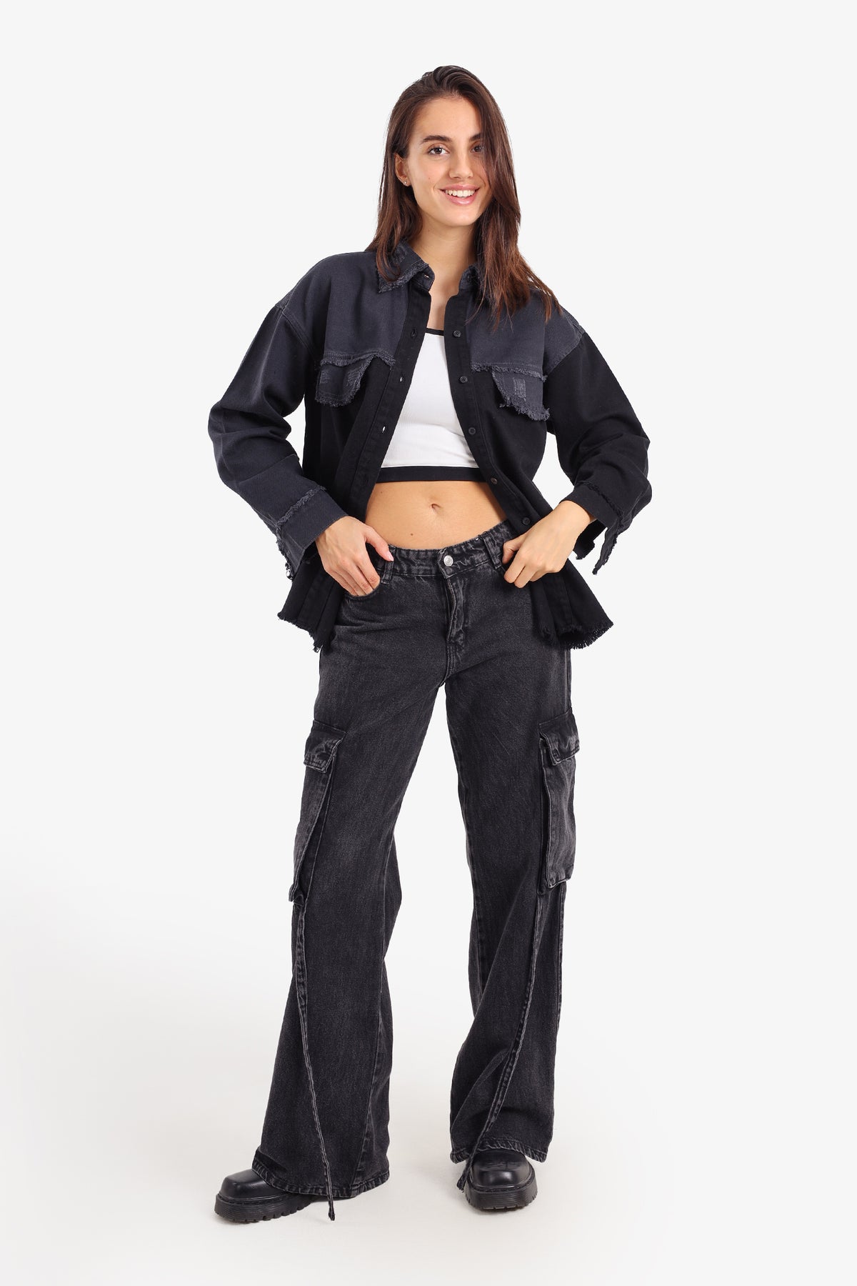 Two-Tone Denim Shirt