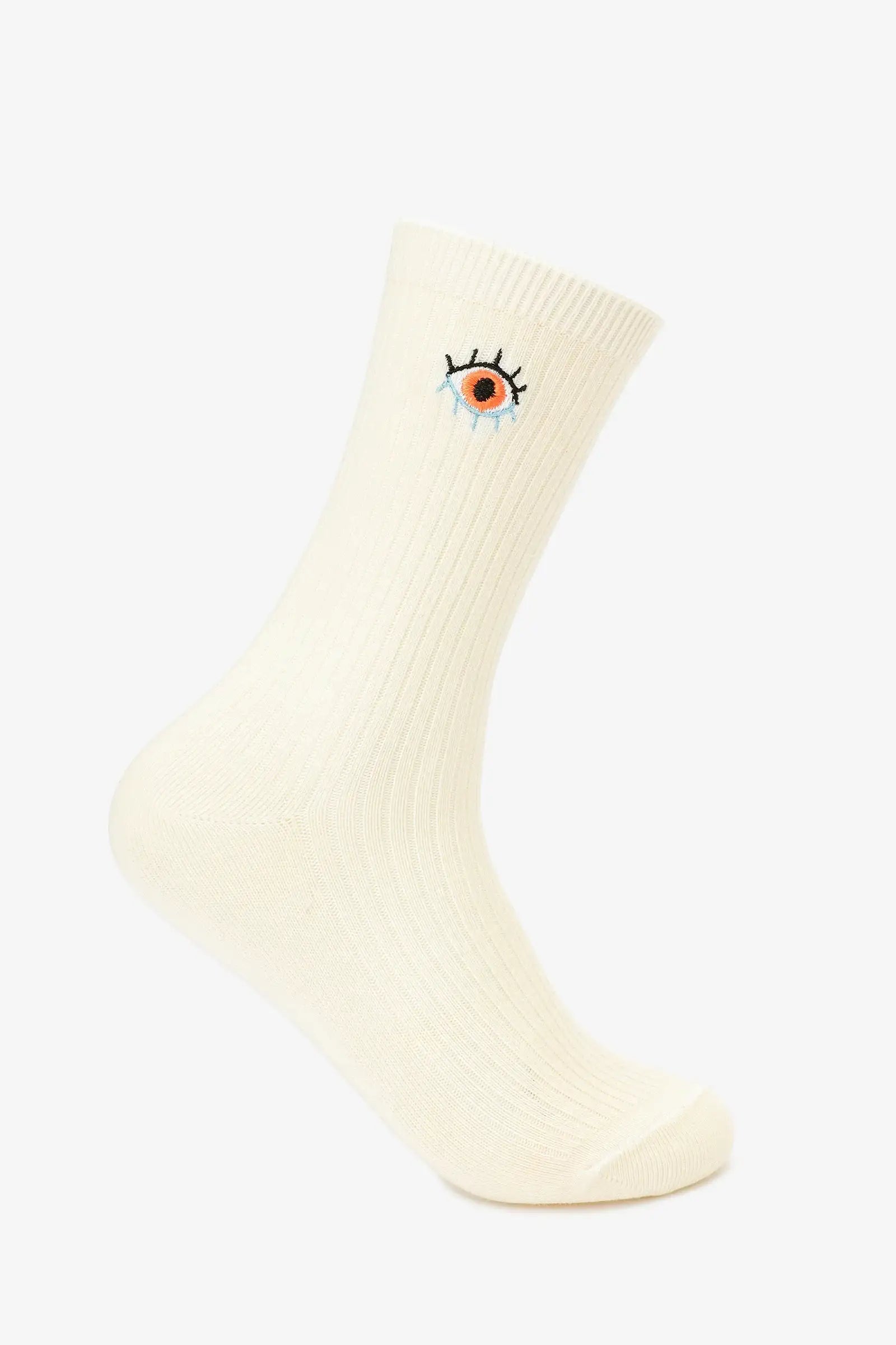 Eye-Printed Long Socks - 2 Pairs