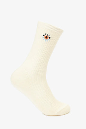 Eye-Printed Long Socks - 2 Pairs
