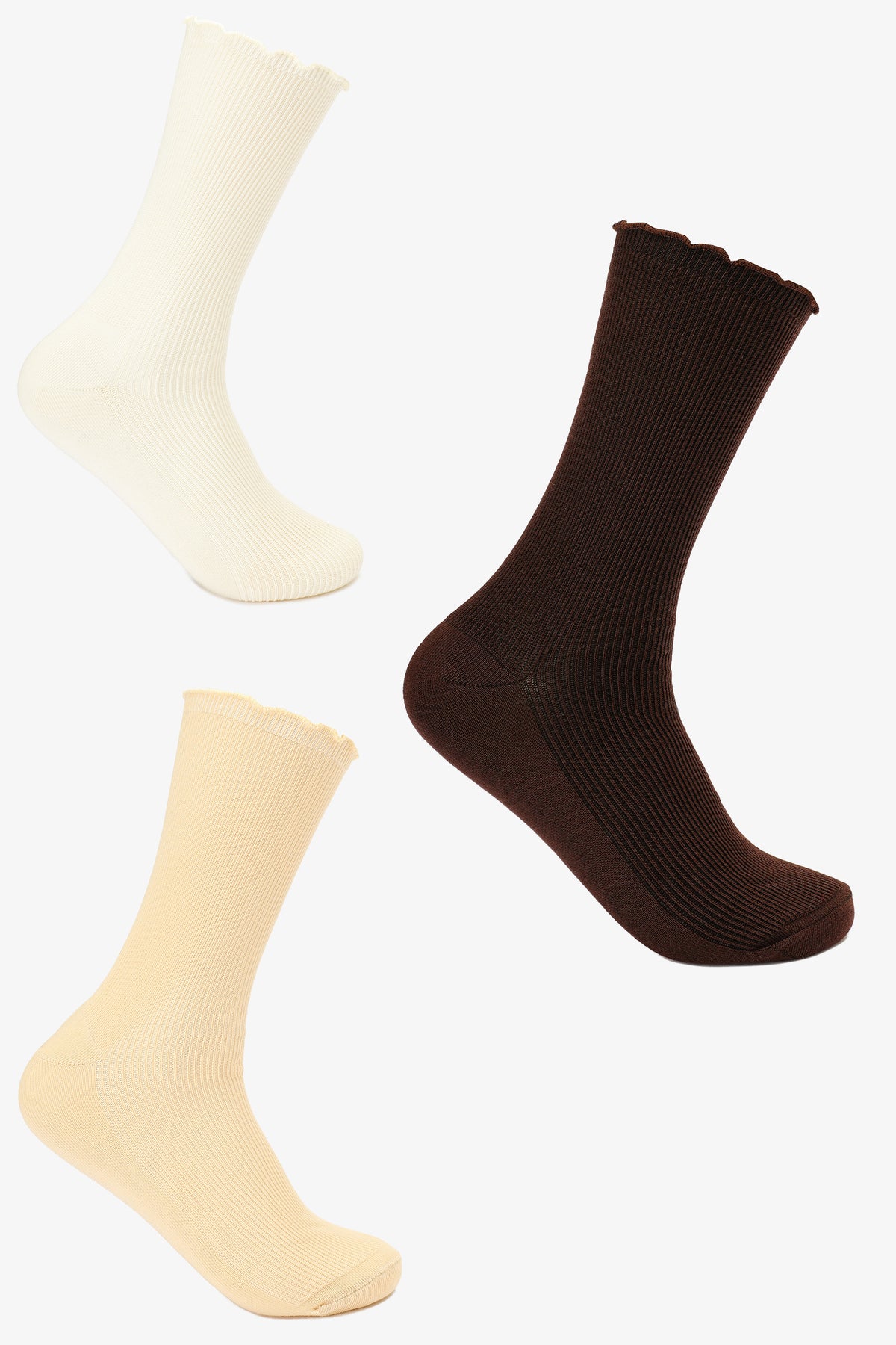 Long Ribbed Socks - 3 Pairs