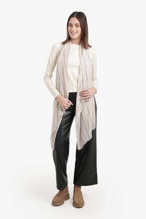 Striped Scarf with Fringed Edges