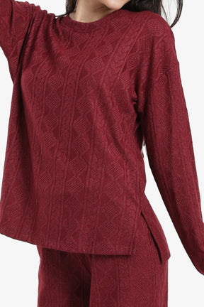 بيجامة مريحة بنقشة ذاتية