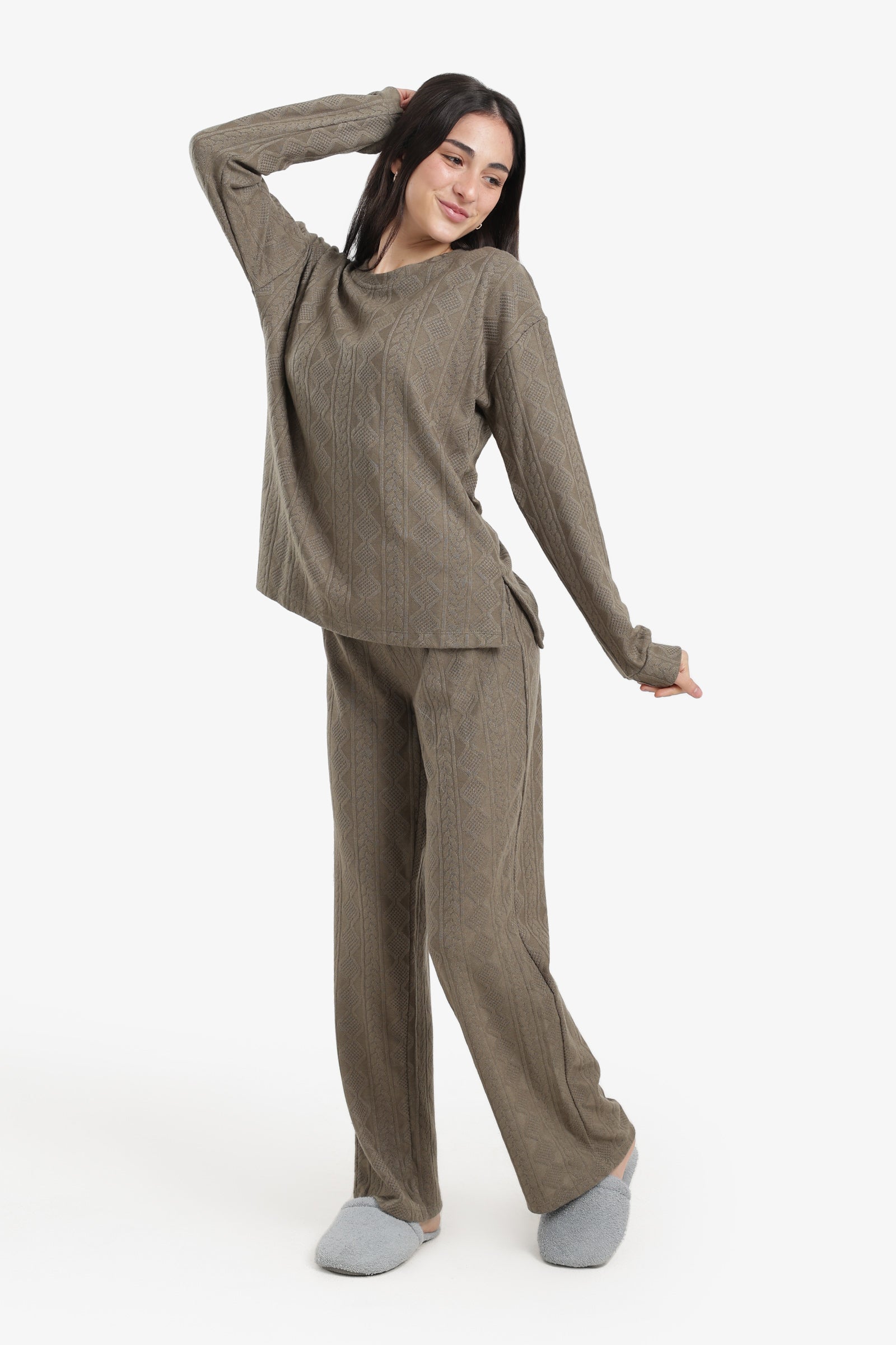 Self-Pattern Relaxed Pyjama Set