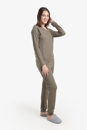 بيجامة مريحة بنقشة ذاتية