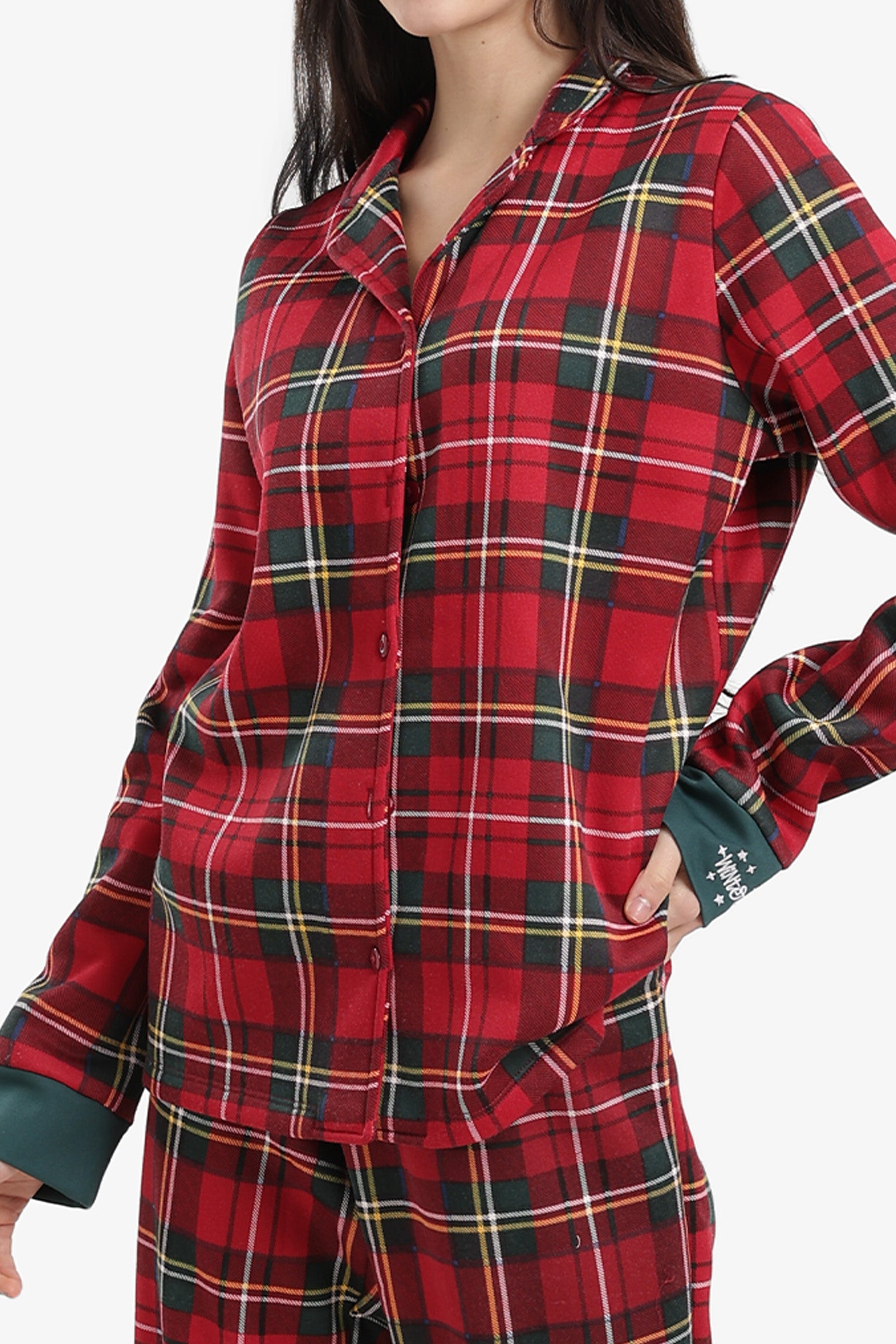 طقم بيجامة كريسماس بنقشة كاروهات