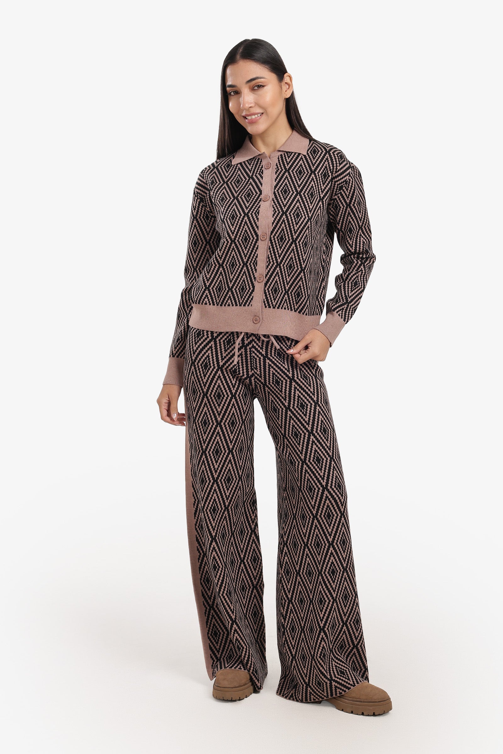 Diamond Pattern Lounge Cardigan