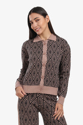 Diamond Pattern Lounge Cardigan