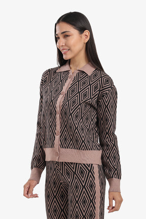 Diamond Pattern Lounge Cardigan