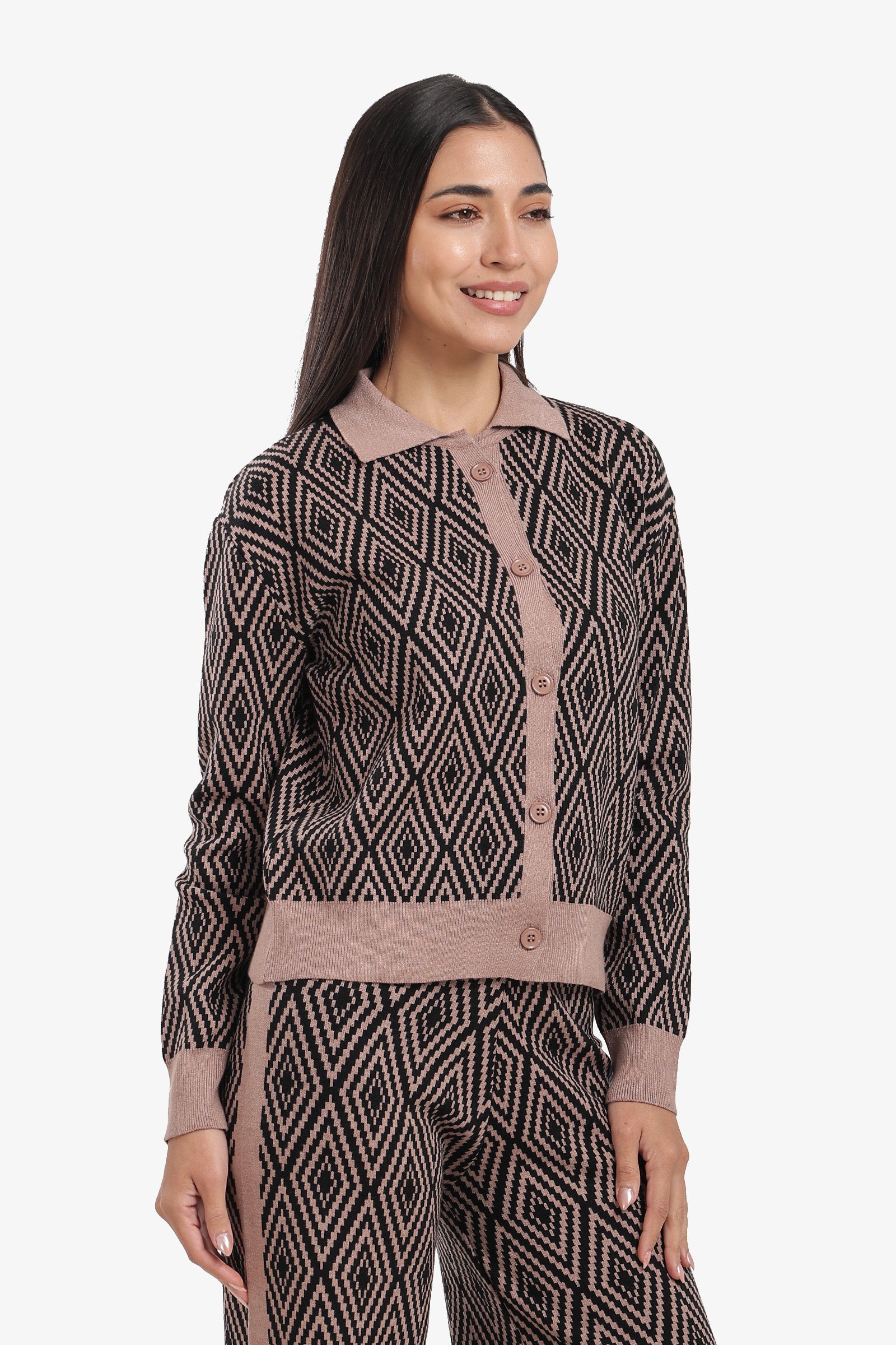 Diamond Pattern Lounge Cardigan