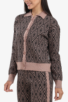 Diamond Pattern Lounge Cardigan