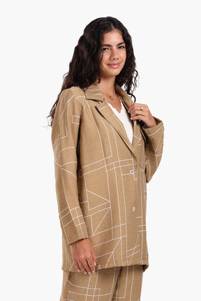 Linear Print Lounge Jacket