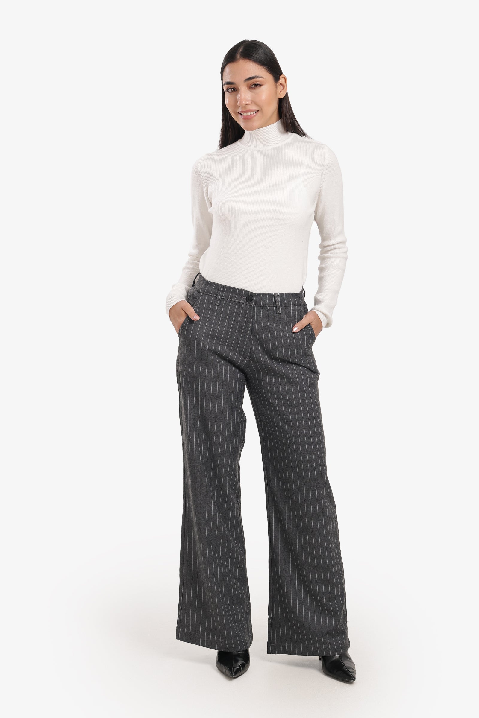 Striped Wide-Leg Pants