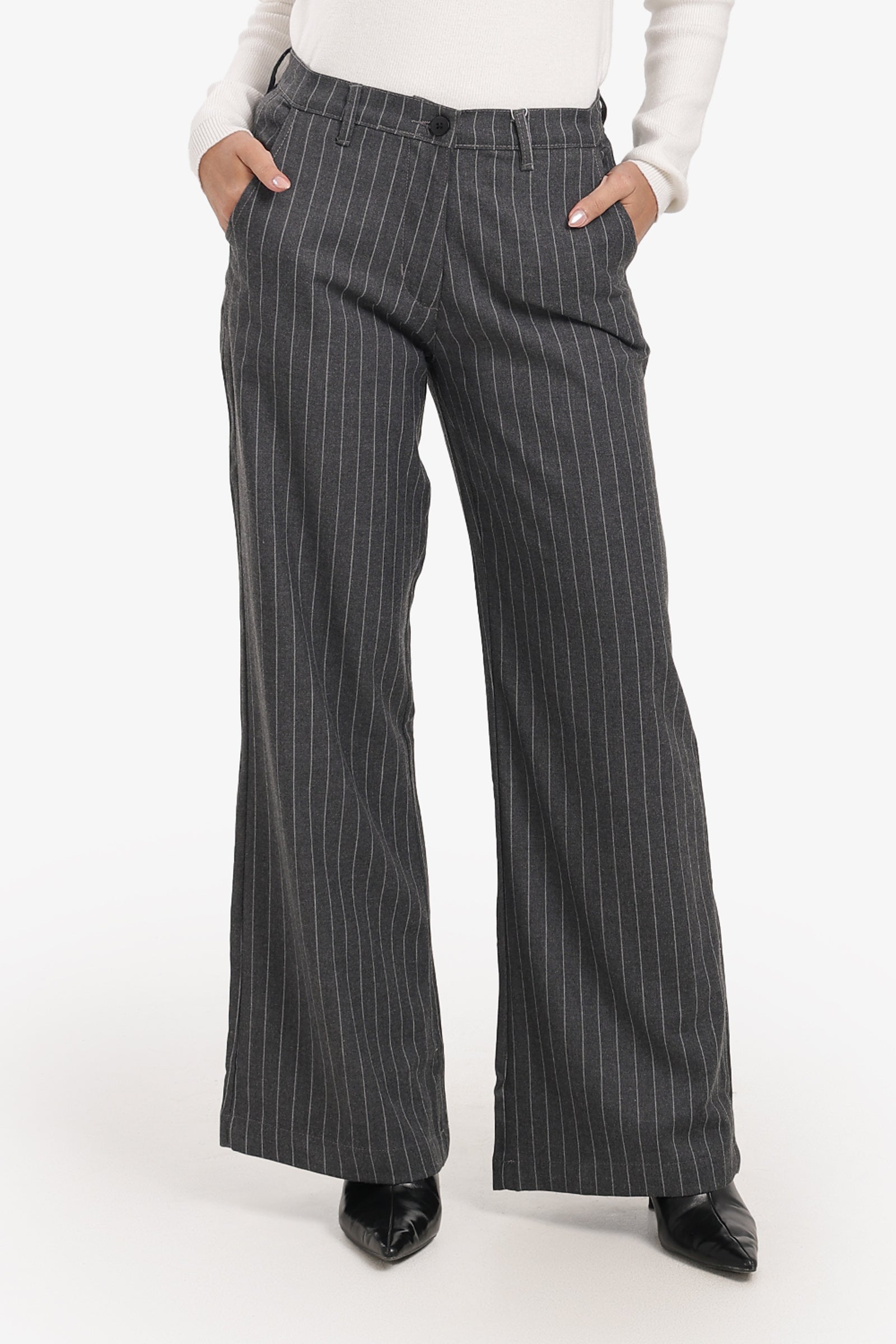 Striped Wide-Leg Pants