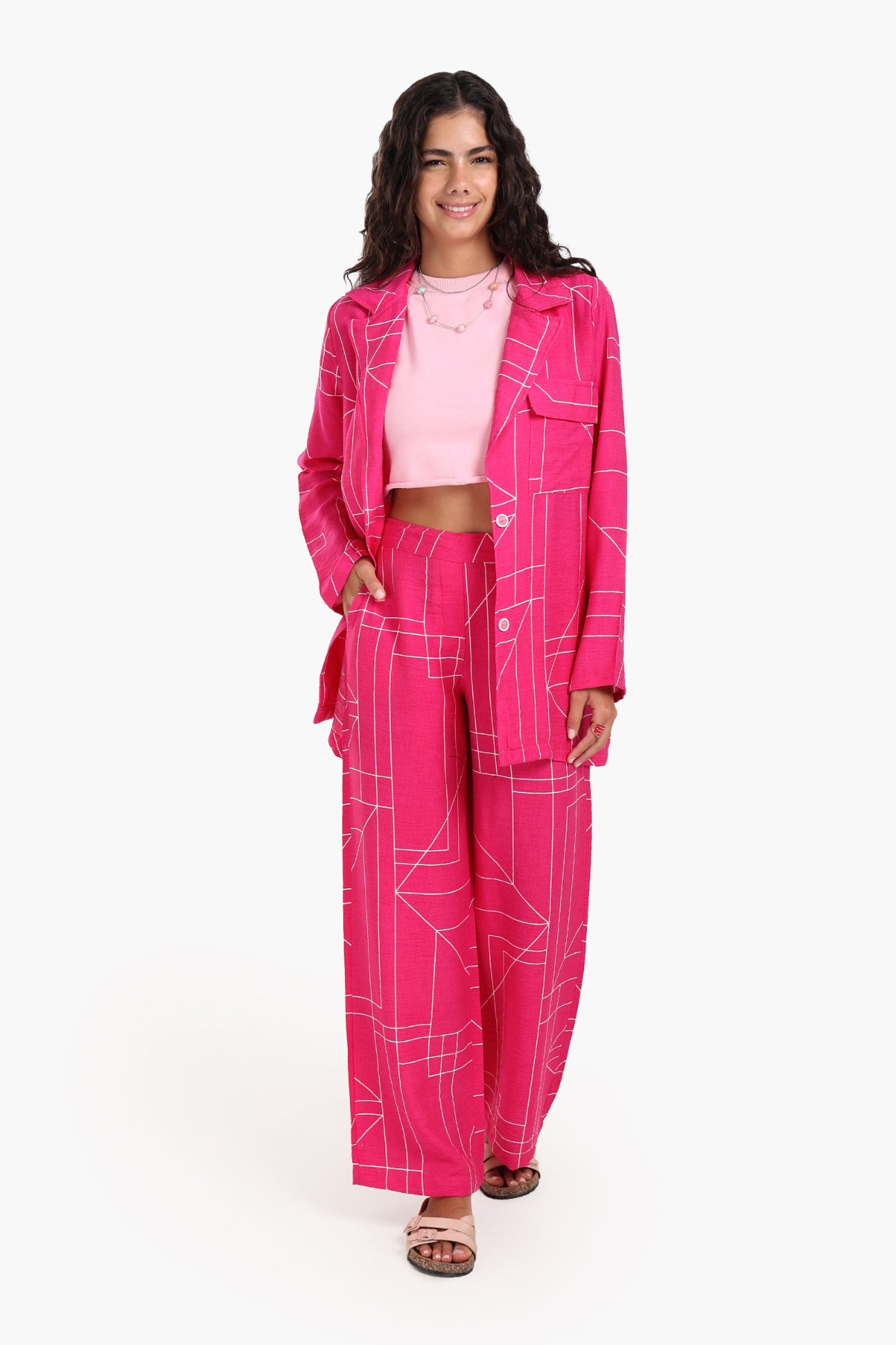 Lounge Pants with Geometric Pattern