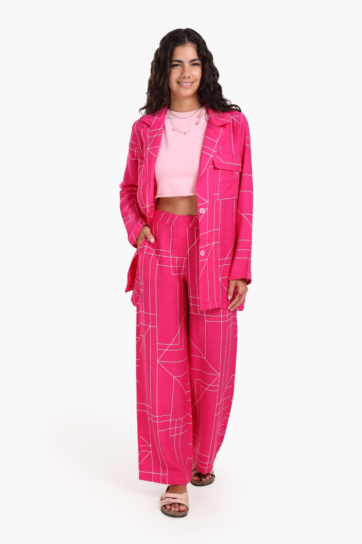 Linear Print Lounge Jacket